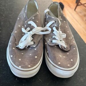 Vans Brown Polka Dot Sneakers with White Accents